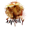 Lion Familie Lioness Portræt Paint Design