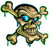 Pirate skull cartoon graffiti