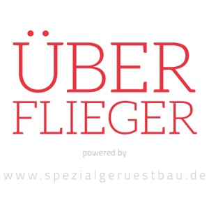 „Überflieger” in hellroter Schrift