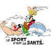 Astérix et Obélix se baignent avec Idéfix