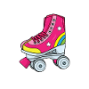Rollschuhe - Pinker Rollschuh mit Regenbogen