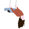 Fille sur balançoire