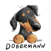 Funny Doberman I Dog cartoon