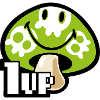 Smiley Kawaii 1up Skull Mushroom