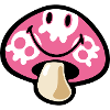 Smiley Kawaii Pink Mushroom