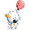 Cat with balloon