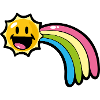Smiley Kawaii Sun and Rainbow