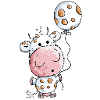Vache avec ballon