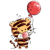 Tiger with balloon