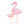 Pink Flamingo Mutter und Kind