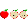 Apfel Apple Herz Set