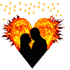 Heart flames love couple stars