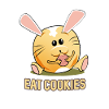 Cute Bunny Eat Cookies Kawaii