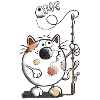 Mignon Chat et poisson