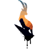 Steinbock Silhouette abstrakt