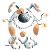 Funny dog with flower