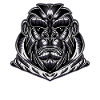 Gorilla Silverback sort hvid abe gave