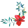 Rote Blumenranke