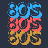 80's Blue, Red and Yellow