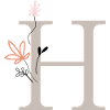 H, letter H with flowers