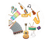 Music Instruments Circle Art