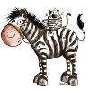 Zebra mit Katze