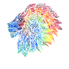 Psychedelisches Löwen-Design-Geschenk. Regenbogen Mandala