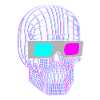 3D Schädel Mit 3D Brille