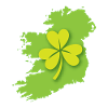 Ireland Irish map with shamrock