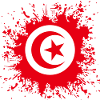 Tunesien Flagge Farbspritzer