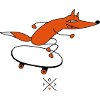 Fuchs als Skater