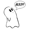 Ghost Halloween says Boo