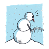 Peeing snowman