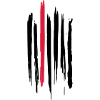 Schwarz-rote Pinselstriche