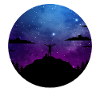 Hiking Mountains Stars Galaxy