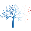 Warming stripes - loose nature / tree