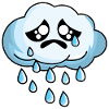 Sad cloud with rain