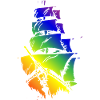 Piratenschiff in LGBT-Flagge