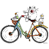 Cat is cycling