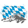 Bayern - Flagge & Berge