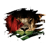 Palestine Lion Flag Paint Splatter