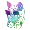 DJ Cat In Neon Lights