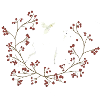Greyhound and berry bushes