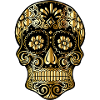 Gold Flower Skull