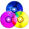 Colourful CDs (triangle)