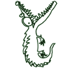 Crocodile vert Doodle