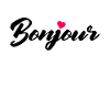 Bonjour – French greeting with heart
