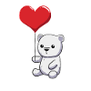 Ours polaire avec ballon coeur