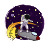 Astronaute Sur fusée