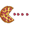Pizza eats salami